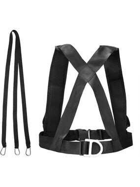 Adjustable Sled Harness Resistance Speed Trainer Padded Shoulder Black Strap